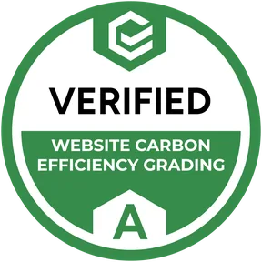 CarbonVerified Website Carbon Efficiency Grading, grade A
